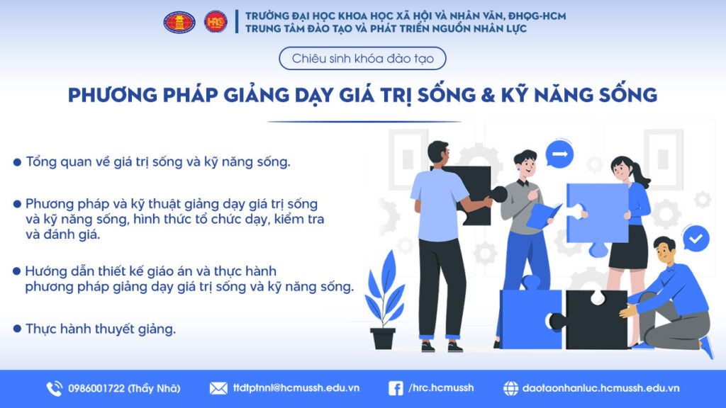Phương pháp giảng dạy Giá trị sống và Kỹ năng sống (Khóa 14) – Khai giảng 27/10/2023
