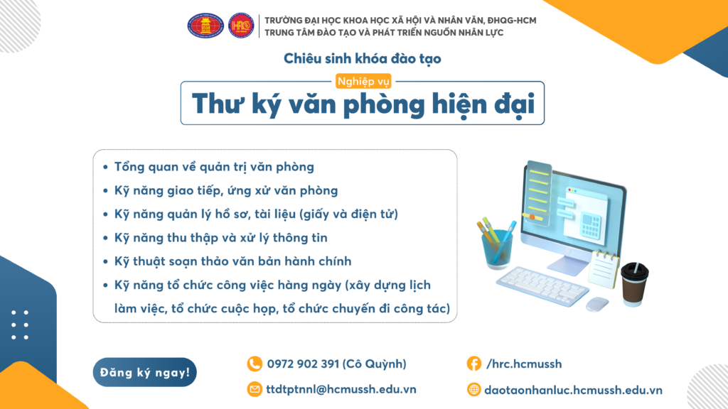 Nghiệp vụ Thư ký văn phòng hiện đại (Khóa 3) – Khai giảng 22/11/2024