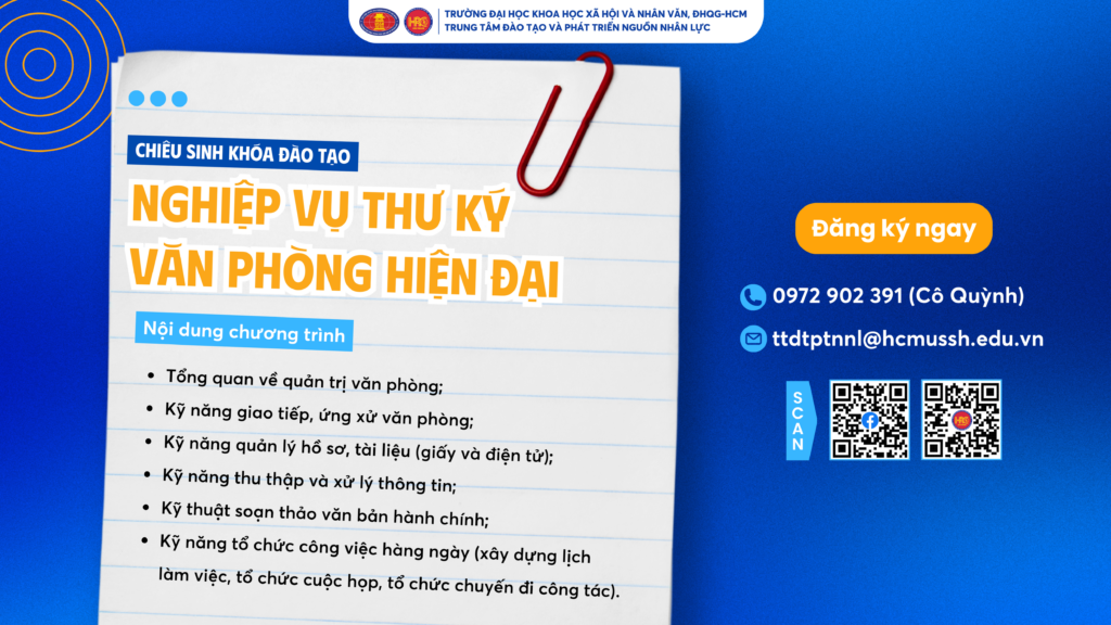 Nghiệp vụ Thư ký văn phòng hiện đại (Khóa 5) – Khai giảng 09/05/2025
