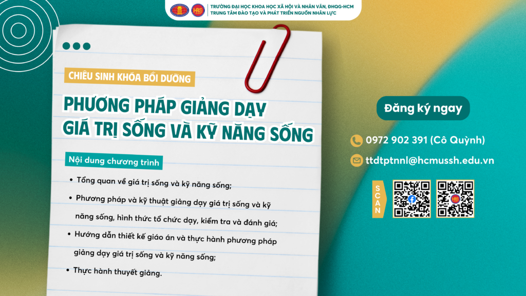 Phương pháp giảng dạy Giá trị sống và Kỹ năng sống (Khóa KNSNV.LV12)