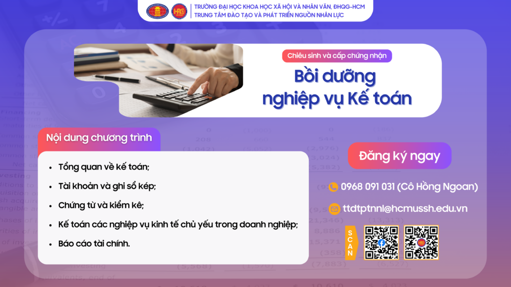 Bồi dưỡng nghiệp vụ Kế toán (Khoá 3) – Khai giảng 15/06/2025