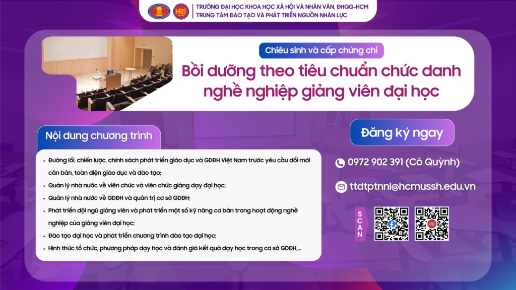 Bồi dưỡng theo tiêu chuẩn chức danh nghề nghiệp giảng viên đại học (Khóa 12) – Khai giảng 14/06/2025