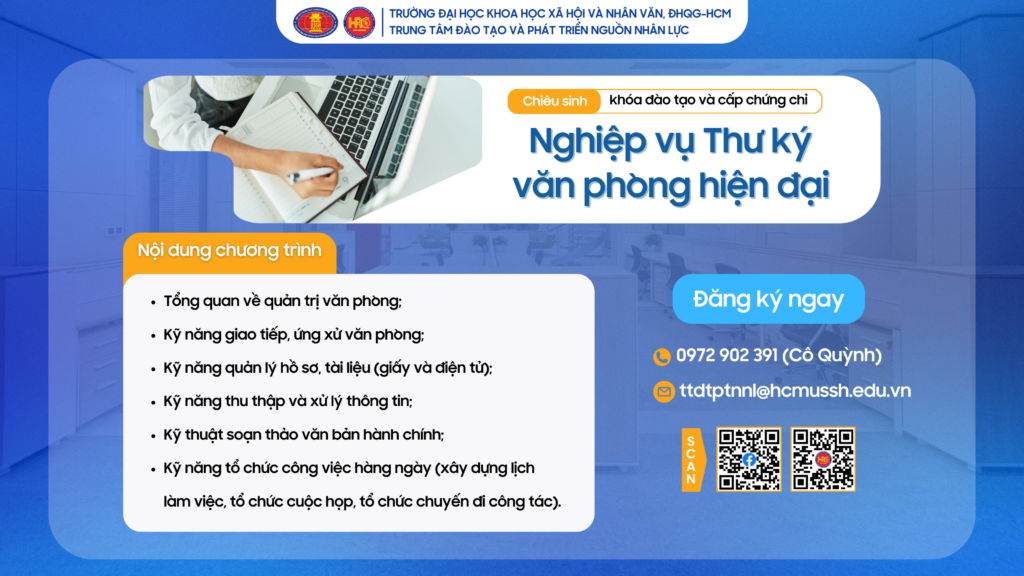 Nghiệp vụ Thư ký văn phòng hiện đại (Khóa 6) – Khai giảng 11/07/2025