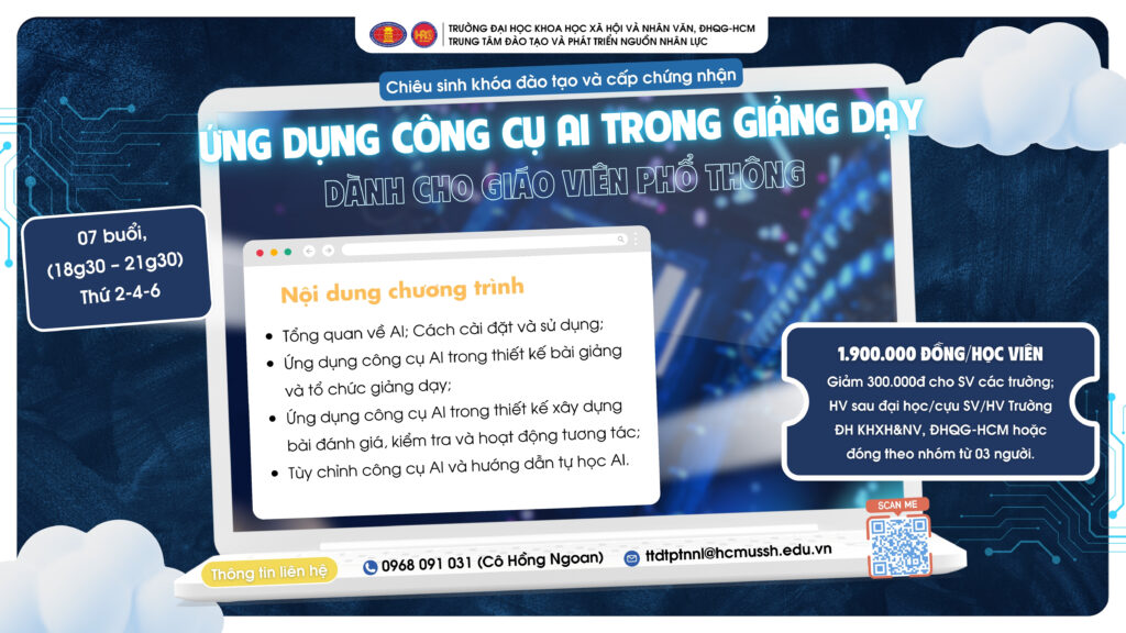Ứng dụng công cụ AI trong giảng dạy dành cho giáo viên phổ thông (Khóa 2) – Khai giảng 11/08/2025