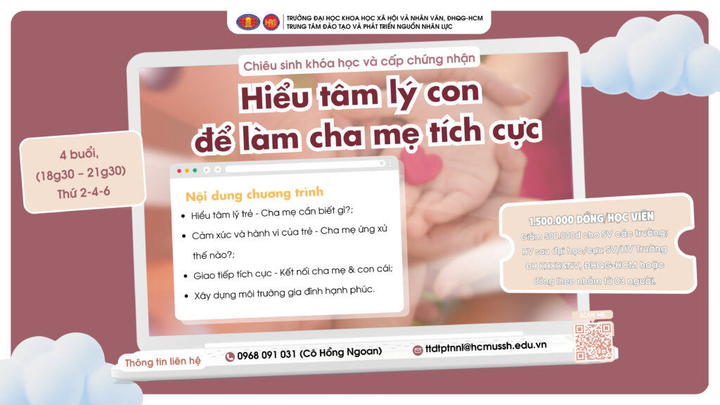 Hiểu tâm lý con để làm cha mẹ tích cực (Khóa 2) – Học ngày 04/03/2026