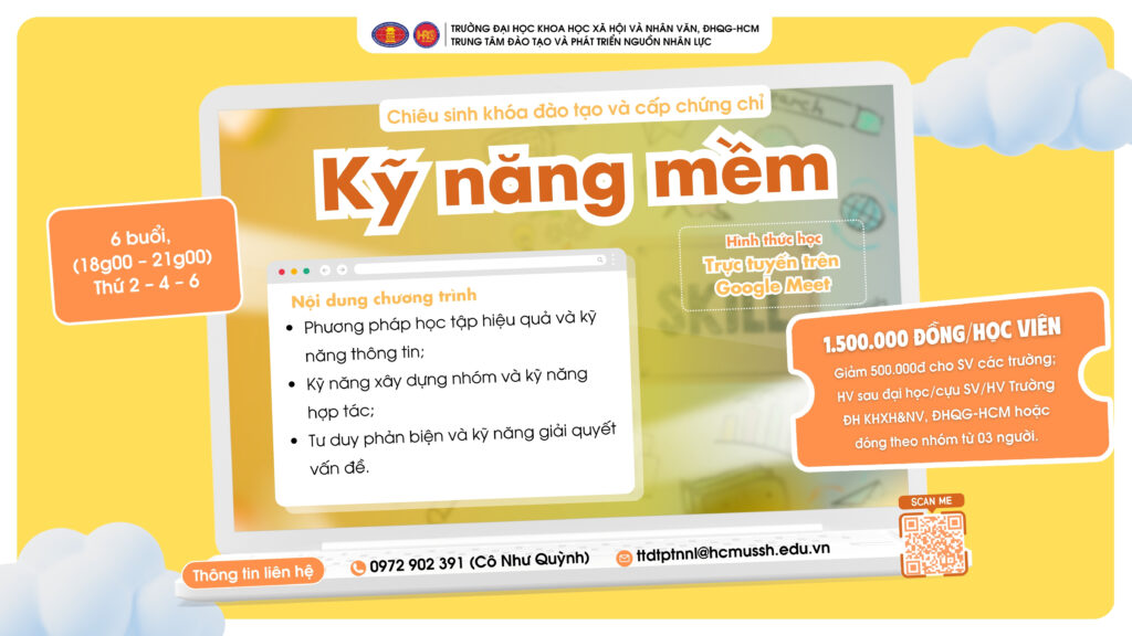 Kỹ năng mềm (Khóa 15) – Khai giảng 08/09/2025