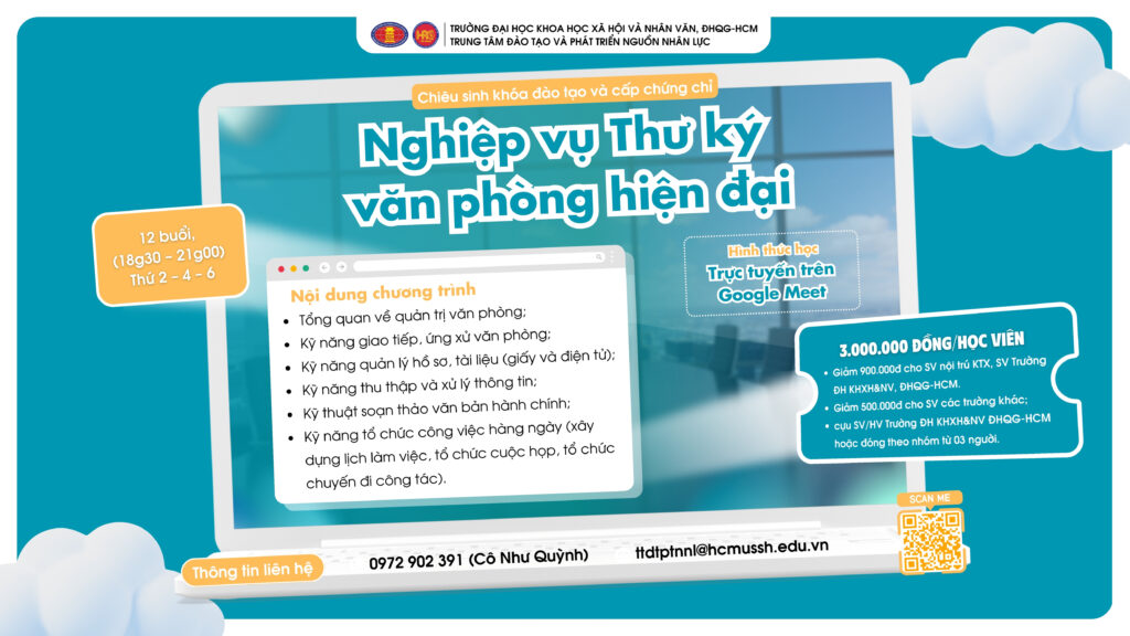 Nghiệp vụ Thư ký văn phòng hiện đại (Khóa 7) – Khai giảng 13/10/2025