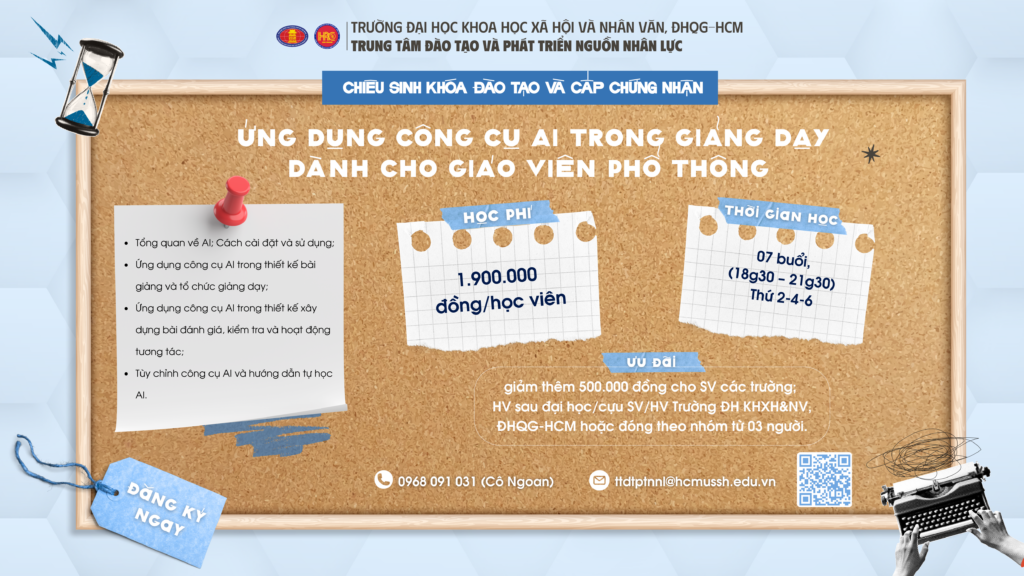Ứng dụng công cụ AI trong giảng dạy dành cho giáo viên phổ thông (Khóa 3) – Khai giảng 24/11/2025