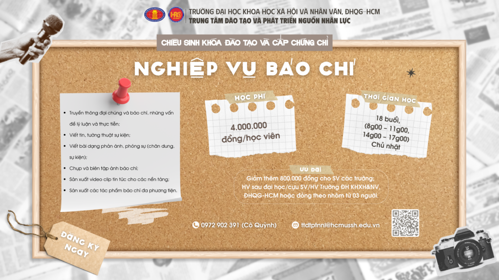 Nghiệp vụ Báo chí (Khóa 24) – Khai giảng 26/10/2025