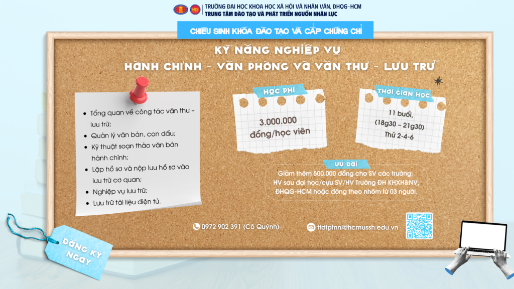 Kỹ năng nghiệp vụ Hành chính – Văn phòng và Văn thư – Lưu trữ (Khóa 19) – Khai giảng 22/10/2025