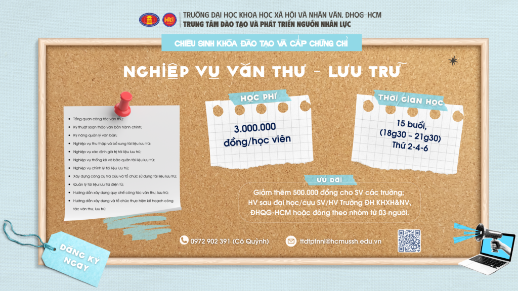 Nghiệp vụ Văn thư – Lưu trữ (Khóa 32) – Khai giảng 27/10/2025