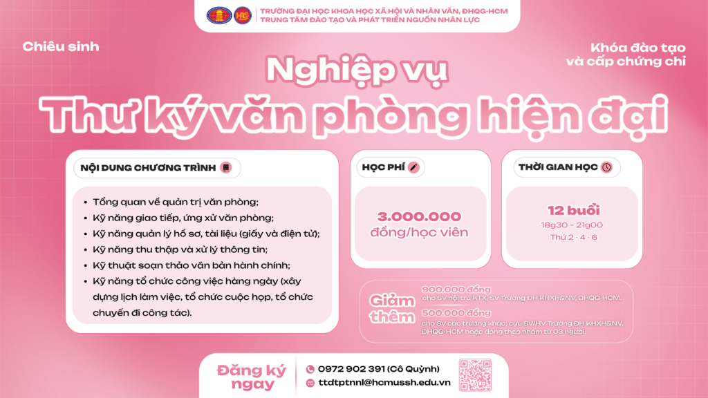 Nghiệp vụ Thư ký văn phòng hiện đại (Khóa 8) – Học ngày 04/02/2026