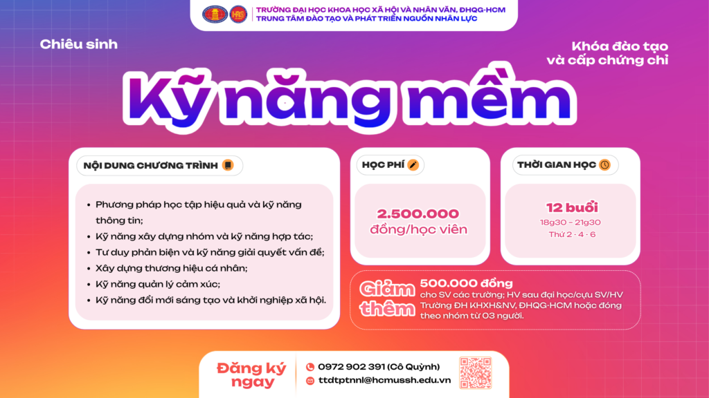 Kỹ năng mềm (Khóa 17) – Khai giảng 09/03/2026