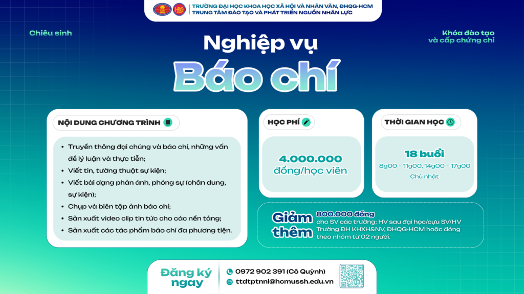 Nghiệp vụ Báo chí (Khóa 26) – Học ngày 29/03/2026