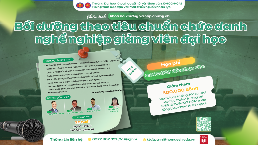 Bồi dưỡng theo tiêu chuẩn chức danh nghề nghiệp giảng viên đại học (Khóa 16) – Học ngày 29/03/2026