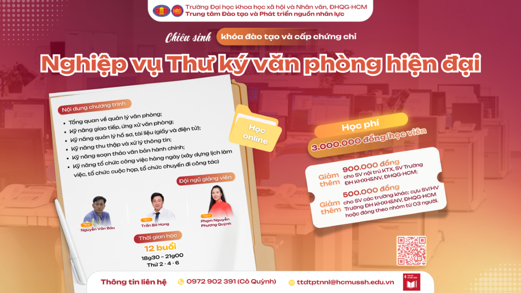 Nghiệp vụ Thư ký văn phòng hiện đại (Khóa 9) – Học ngày 04/05/2026