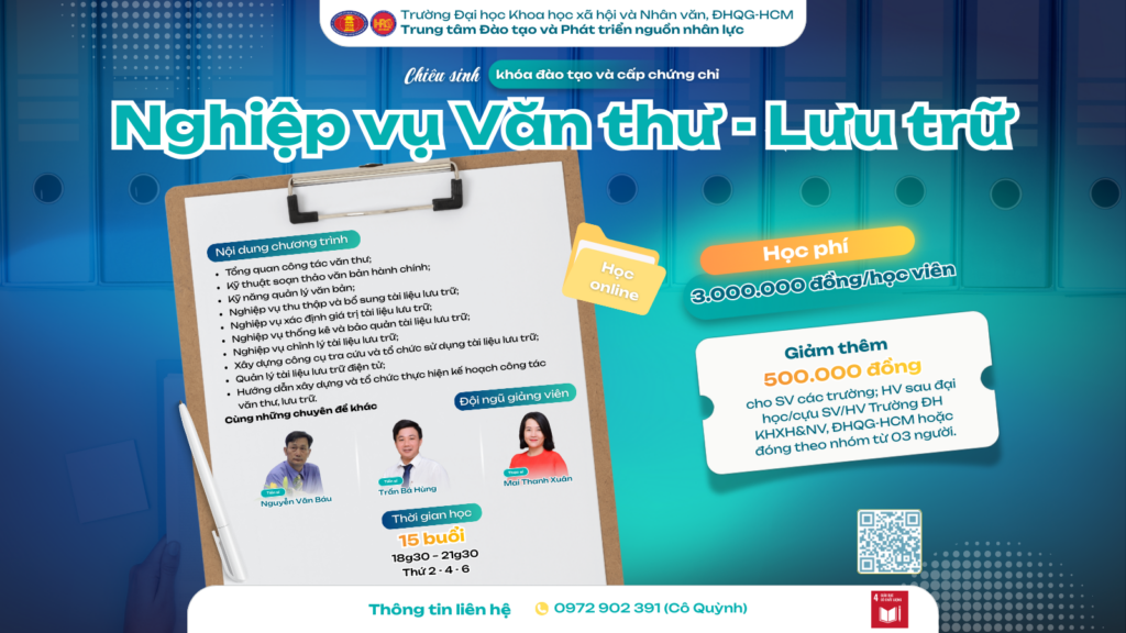 Nghiệp vụ Văn thư – Lưu trữ (Khóa 35) – Học ngày 01/04/2026