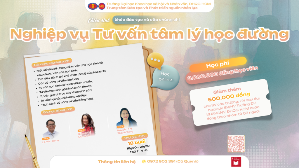 Nghiệp vụ Tư vấn tâm lý học đường (Khóa 40) – Khai giảng 01/04/2026