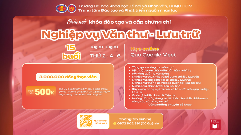 Nghiệp vụ Văn thư – Lưu trữ (Khóa 36) – Khai giảng 08/05/2026