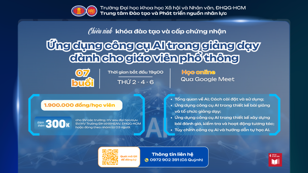 Ứng dụng công cụ AI trong giảng dạy dành cho giáo viên phổ thông (Khóa 5) – Ngày học 13/07/2026