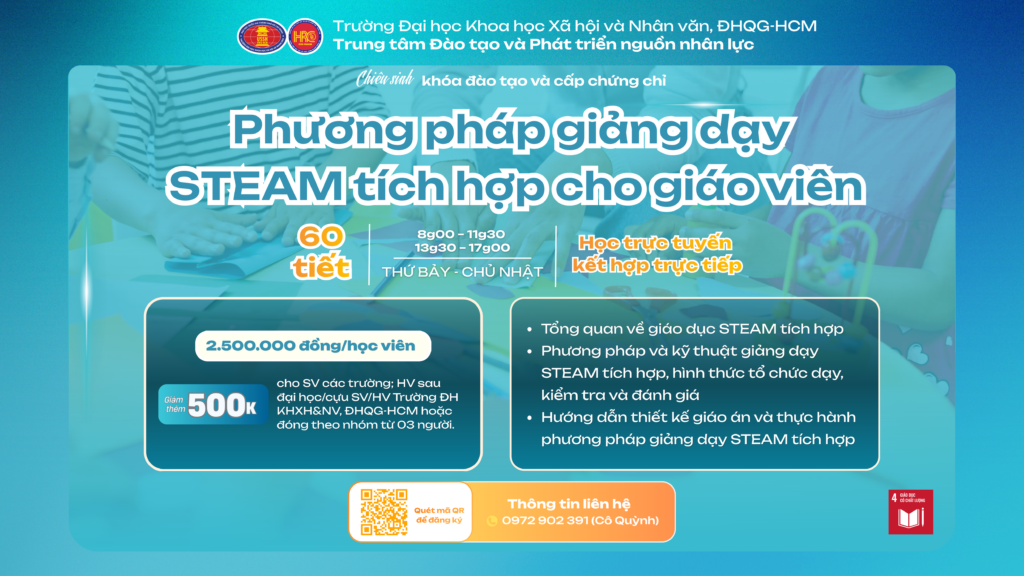 Phương pháp giảng dạy STEAM tích hợp cho giáo viên (Khóa 1) – Khai giảng 13/06/2026