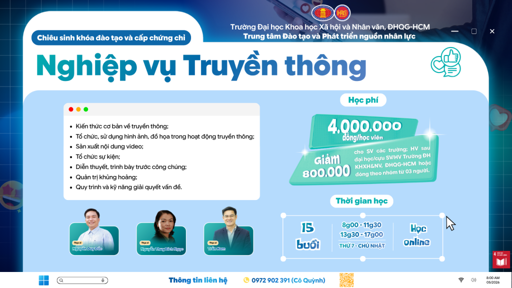 Nghiệp vụ Truyền thông (Khóa 13) – Học ngày 12/07/2026