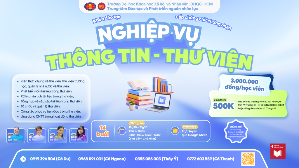 Nghiệp vụ Thông tin – Thư viện (Khóa 28) – Học ngày 02/08/2026