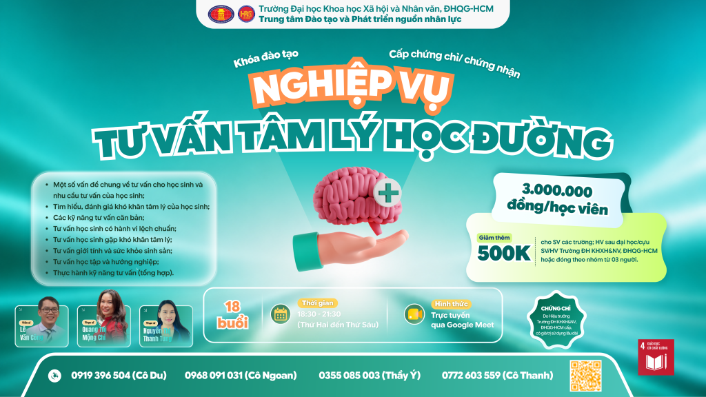 Nghiệp vụ Tư vấn tâm lý học đường (Khóa 43) – Học ngày 27/07/2026