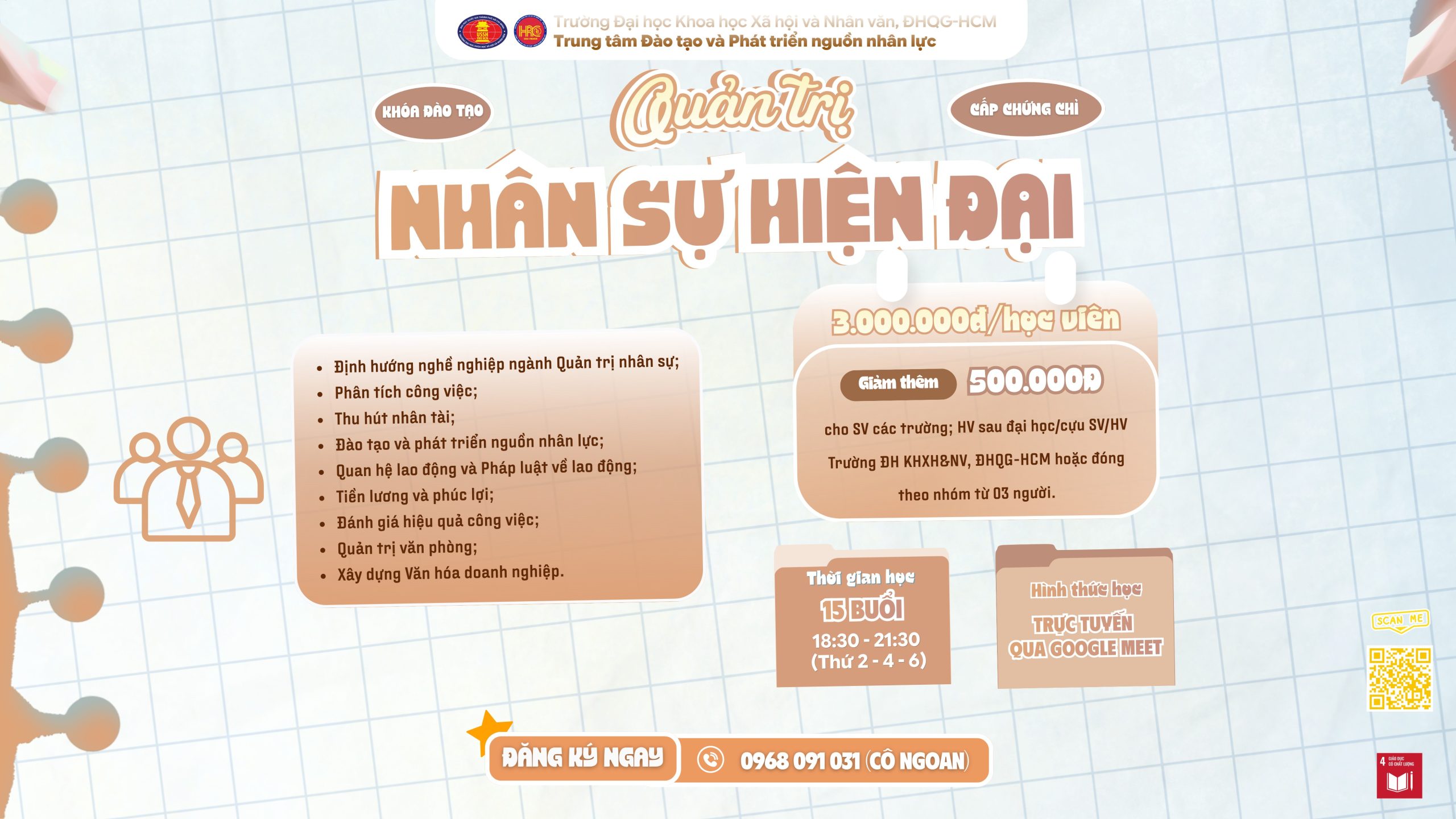 Quản trị nhân sự hiện đại (Khóa 10) – Dự kiến khai giảng 04/12/2026